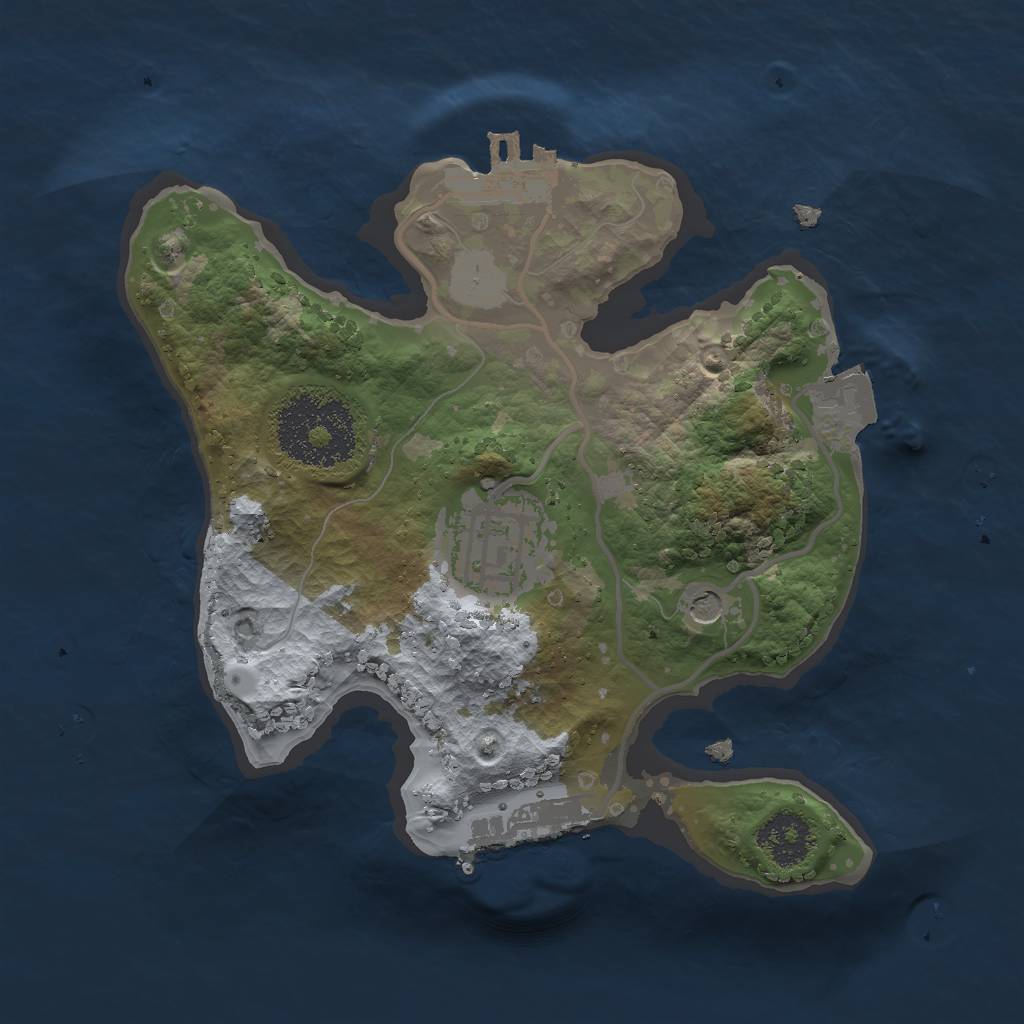 Rust Map: Procedural Map, Size: 2000, Seed: 45347654, 7 Monuments