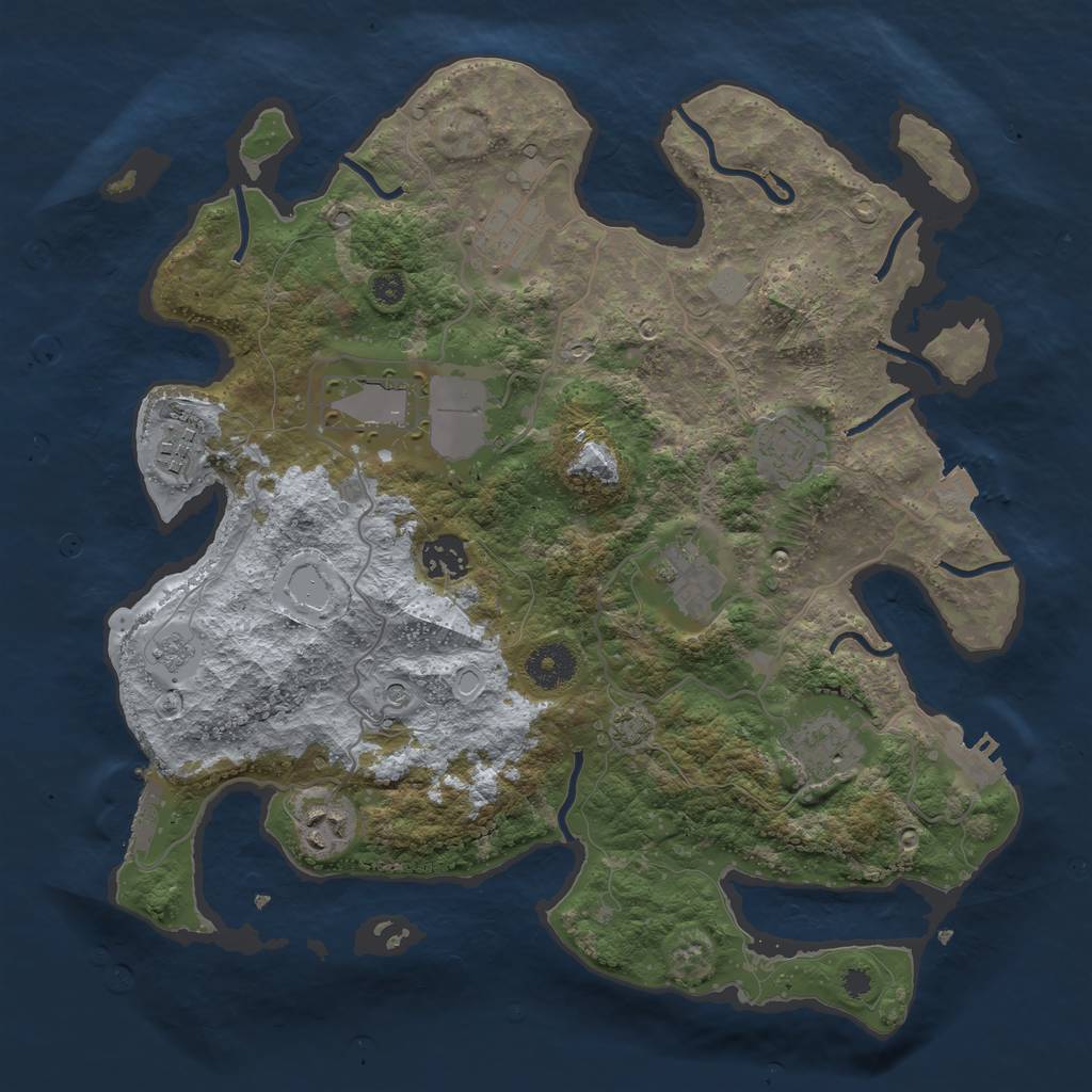 Rust Map: Procedural Map, Size: 3500, Seed: 1524439840, 16 Monuments