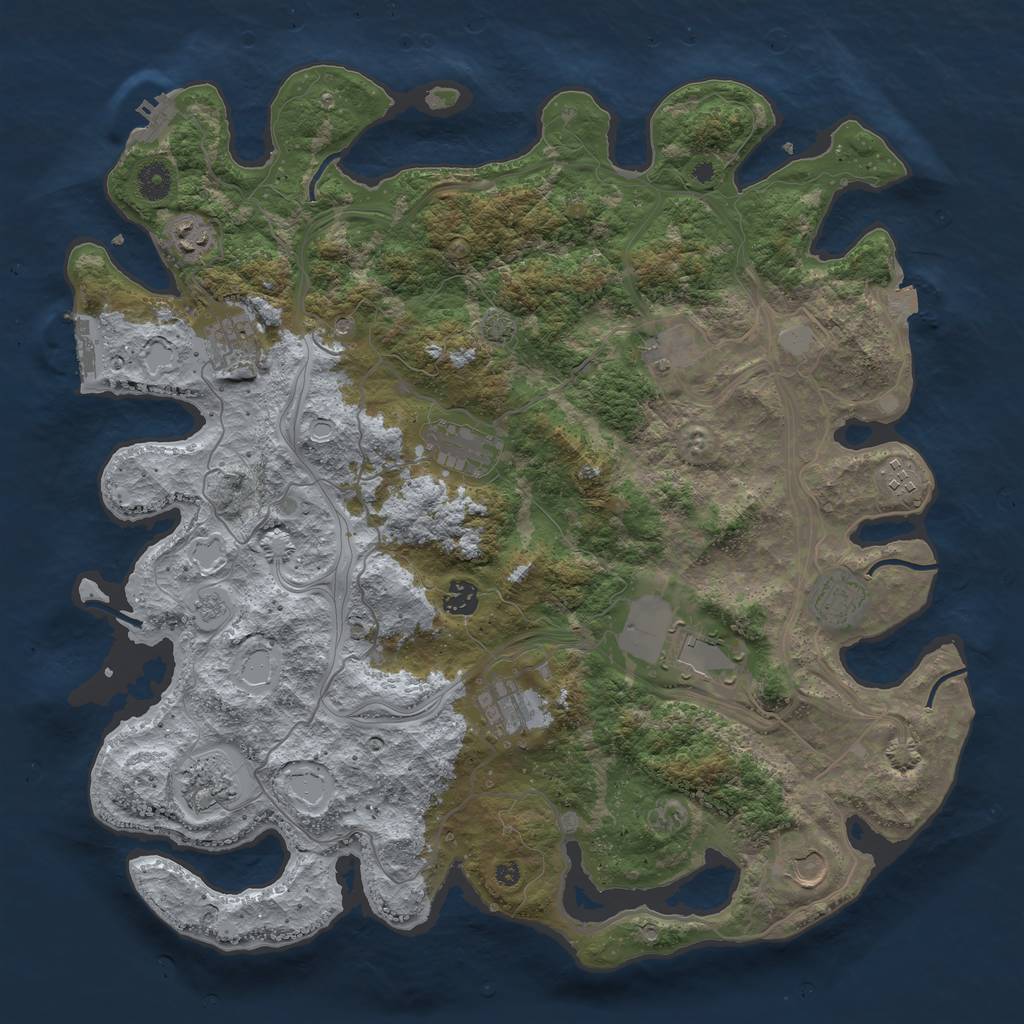 Rust Map: Procedural Map, Size: 4250, Seed: 213971505, 19 Monuments