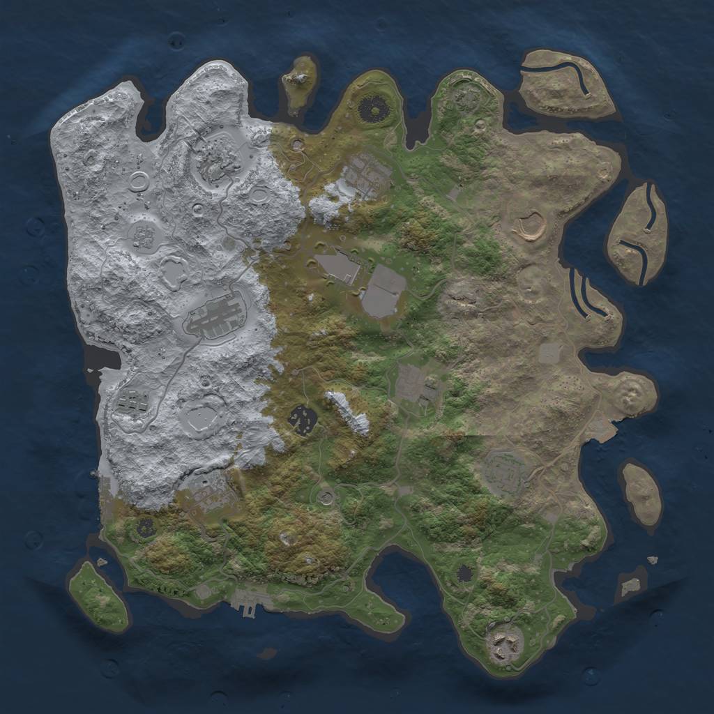 Rust Map: Procedural Map, Size: 3700, Seed: 137337114, 19 Monuments