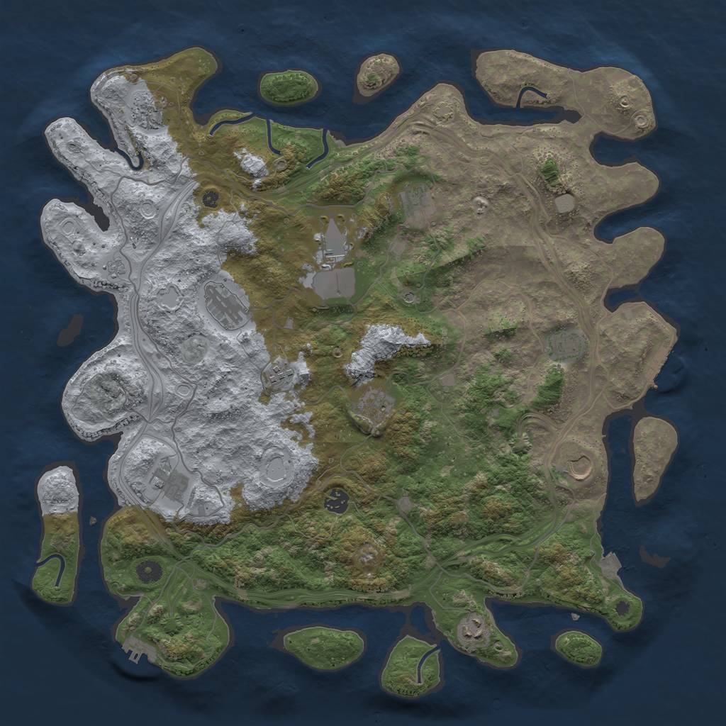 Rust Map: Procedural Map, Size: 4500, Seed: 1661527462, 19 Monuments