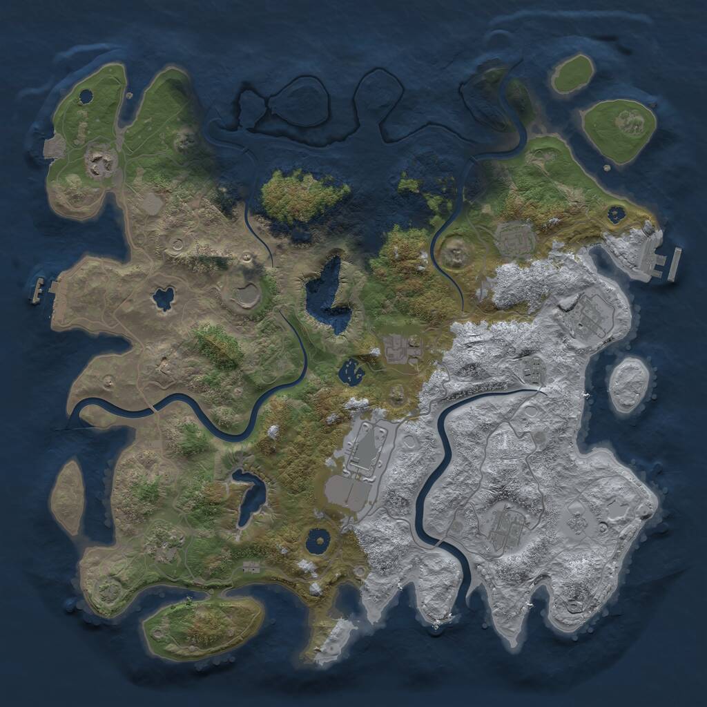 Rust Map: Procedural Map, Size: 4200, Seed: 1252934578, 16 Monuments