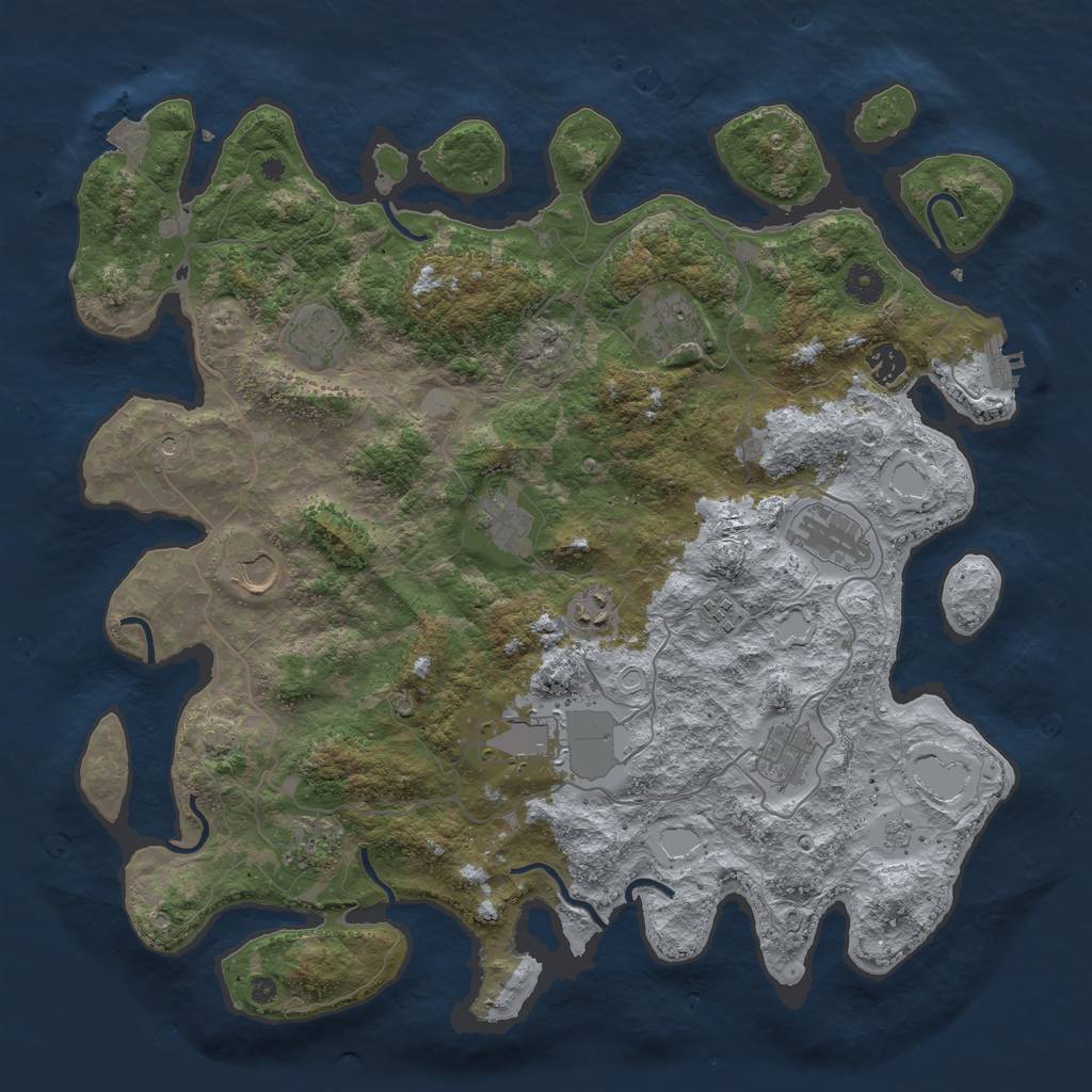 Rust Map: Procedural Map, Size: 4200, Seed: 1252934578, 18 Monuments