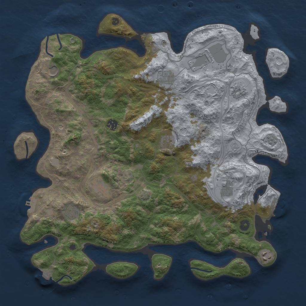 Rust Map: Procedural Map, Size: 4250, Seed: 678740102, 19 Monuments