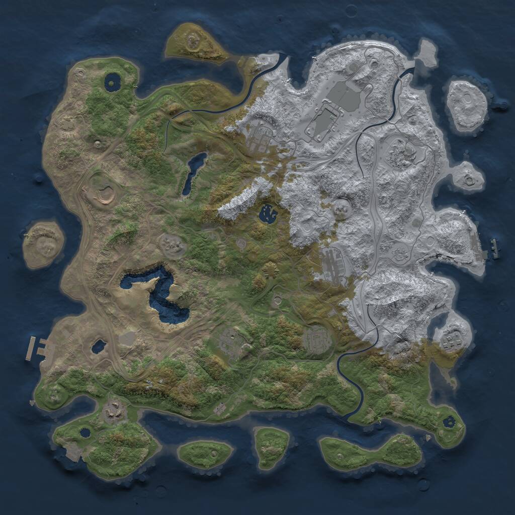 Rust Map: Procedural Map, Size: 4250, Seed: 678740102, 16 Monuments