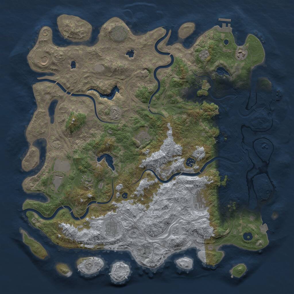 Rust Map: Procedural Map, Size: 4800, Seed: 600596470, 17 Monuments