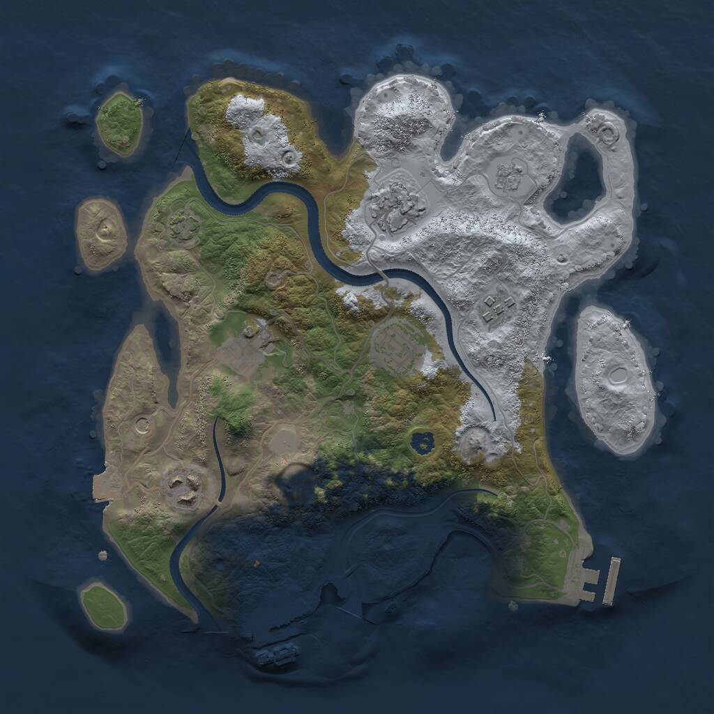 Rust Map: Procedural Map, Size: 3000, Seed: 439979187, 11 Monuments