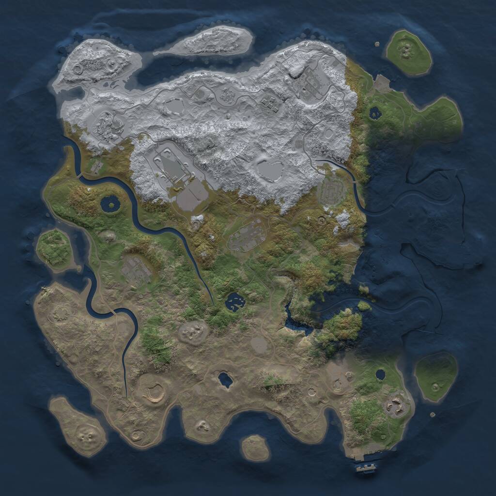 Rust Map: Procedural Map, Size: 4000, Seed: 80504, 17 Monuments