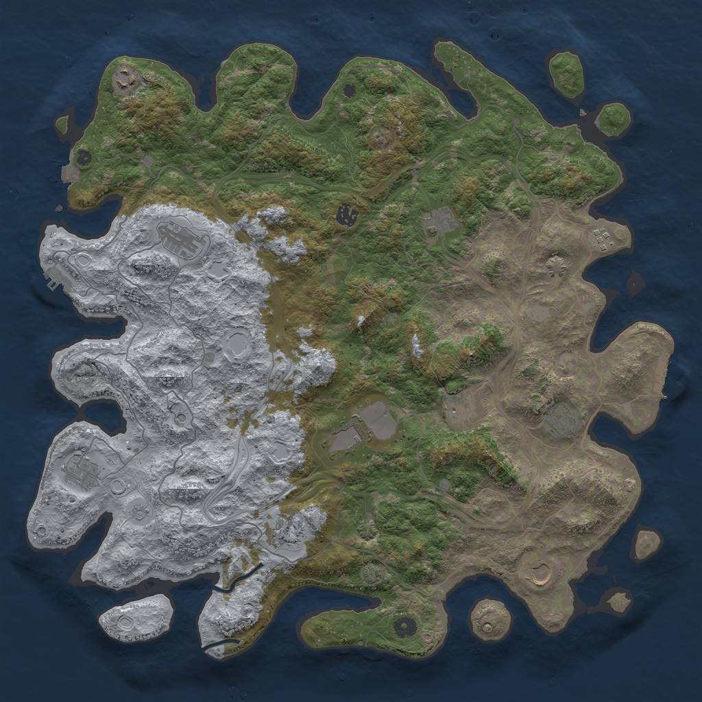 Rust Map: Procedural Map, Size: 4800, Seed: 1184921998, 19 Monuments