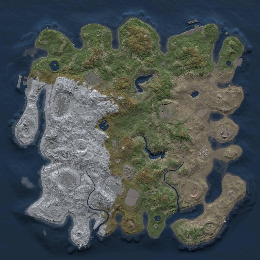 Rust Map: Procedural Map, Size: 4000, Seed: 1764914458, 15 Monuments