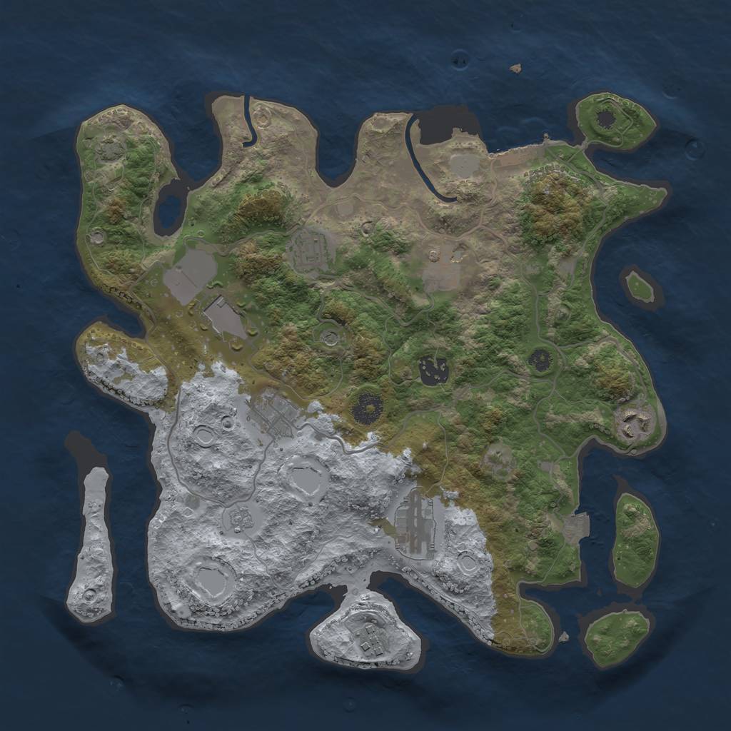 Rust Map: Procedural Map, Size: 3500, Seed: 803160529, 15 Monuments
