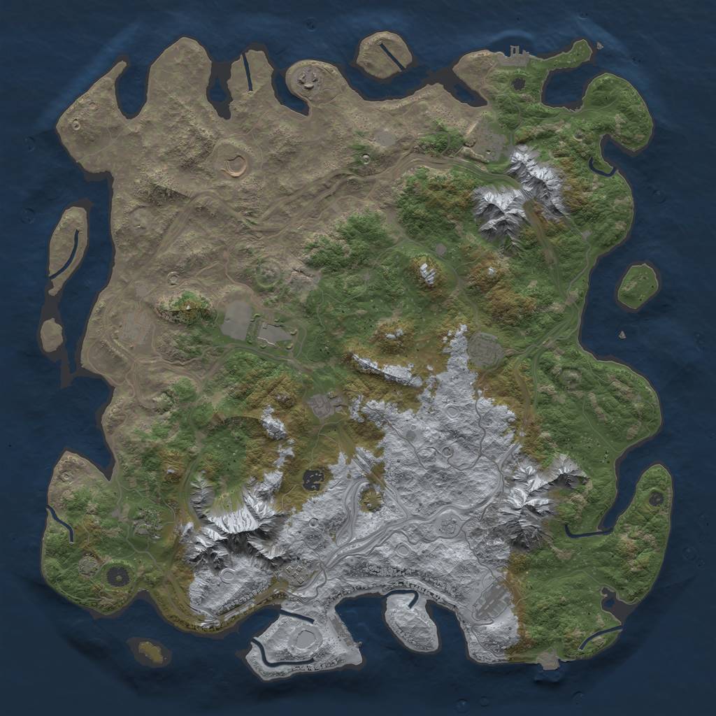 Rust Map: Procedural Map, Size: 5000, Seed: 814577605, 19 Monuments