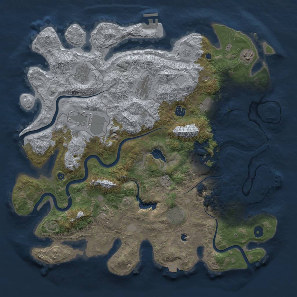 Rust Map: Procedural Map, Size: 4200, Seed: 808448447, 16 Monuments