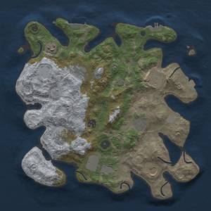 Thumbnail Rust Map: Procedural Map, Size: 3500, Seed: 1898237000, 16 Monuments