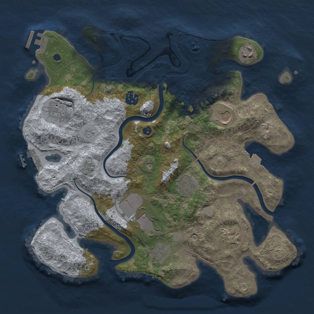 Rust Map: Procedural Map, Size: 3500, Seed: 1898237000, 15 Monuments