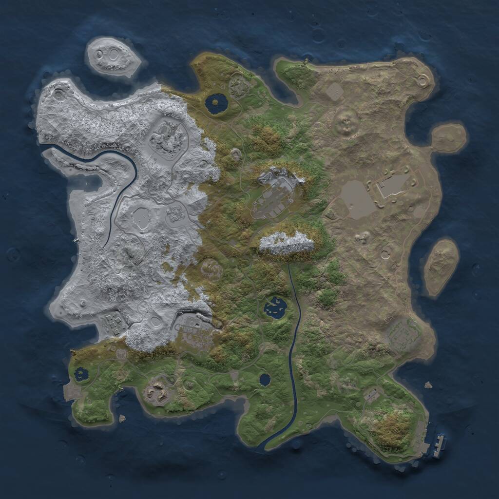 Rust Map: Procedural Map, Size: 3500, Seed: 903077953, 13 Monuments