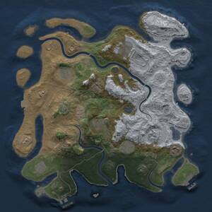 Thumbnail Rust Map: Procedural Map, Size: 3600, Seed: 446717516, 16 Monuments