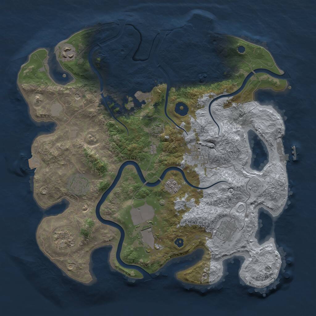 Rust Map: Procedural Map, Size: 3500, Seed: 1931349829, 14 Monuments