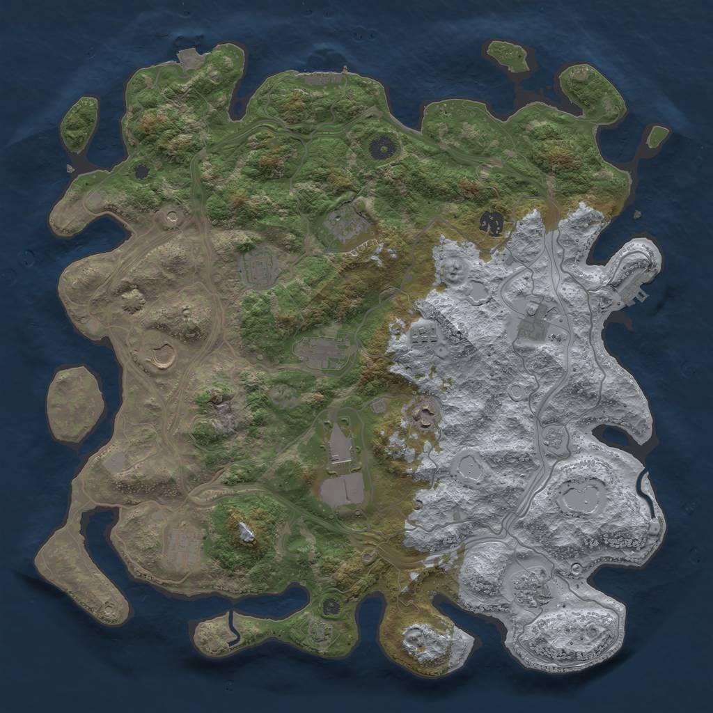 Rust Map: Procedural Map, Size: 4250, Seed: 128561226, 19 Monuments