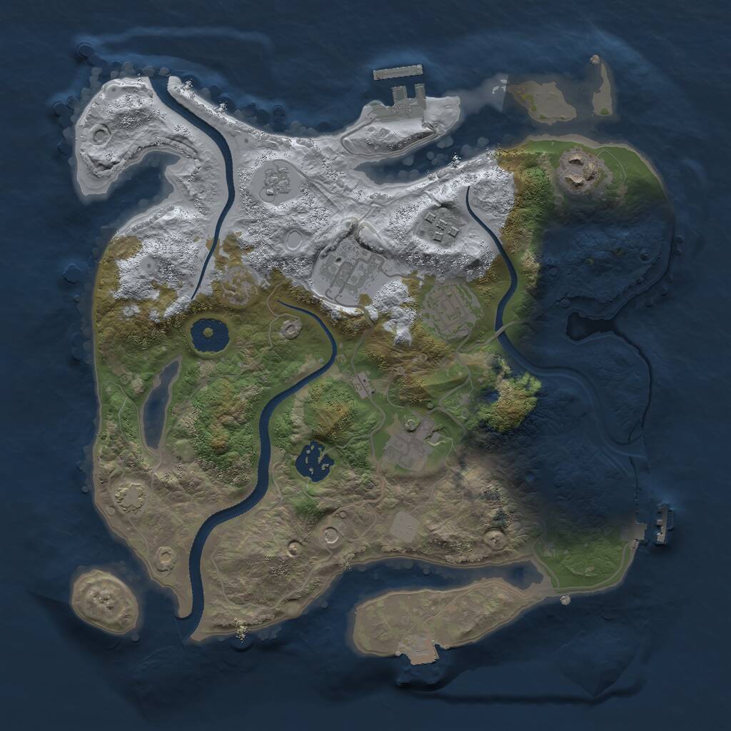 Rust Map: Procedural Map, Size: 3000, Seed: 1976, 12 Monuments