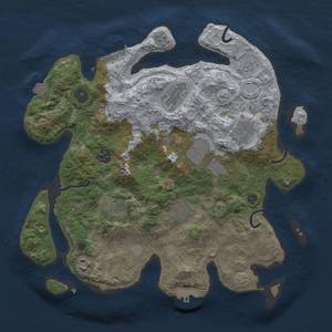 Thumbnail Rust Map: Procedural Map, Size: 3500, Seed: 7644, 16 Monuments