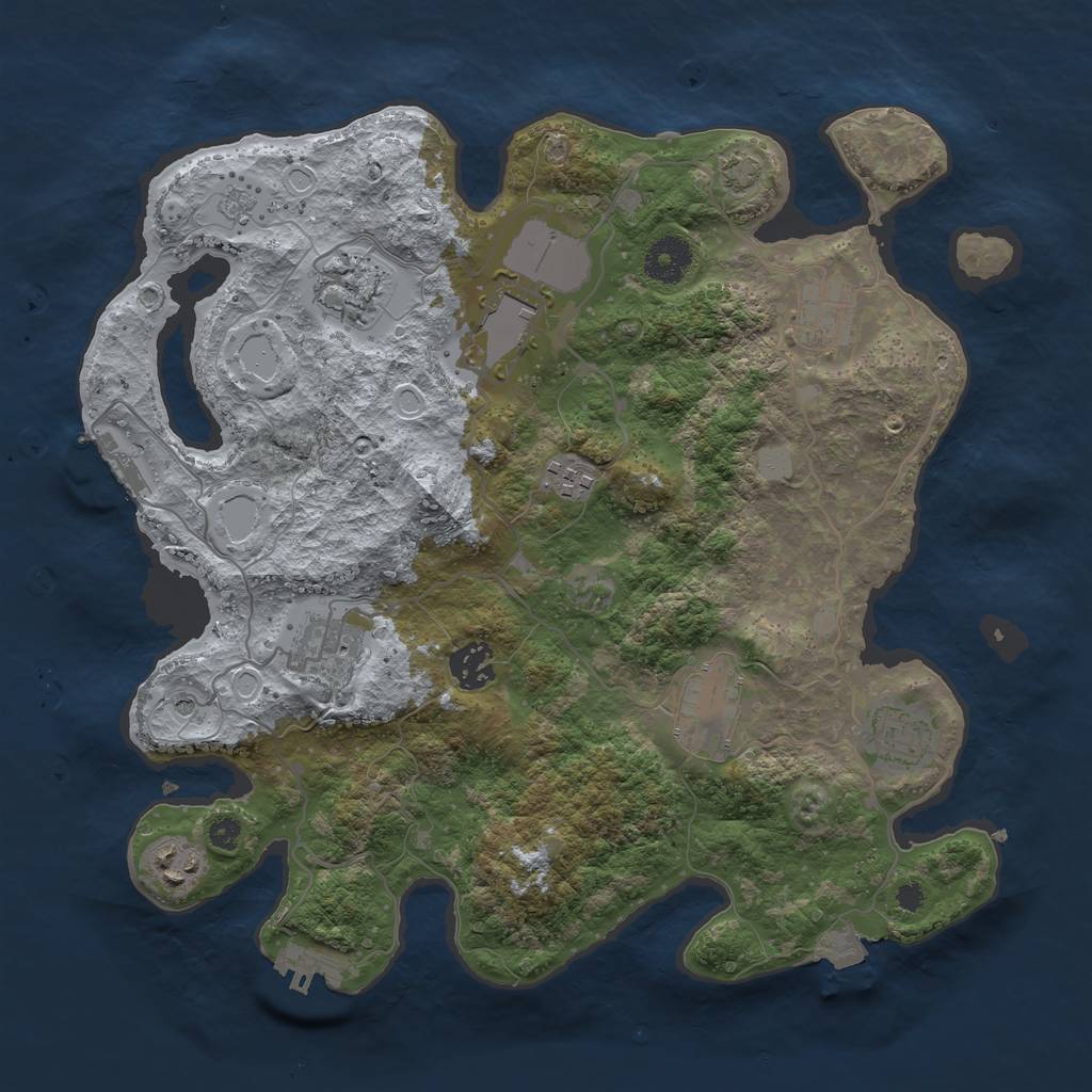 Rust Map: Procedural Map, Size: 3500, Seed: 2062636799, 17 Monuments