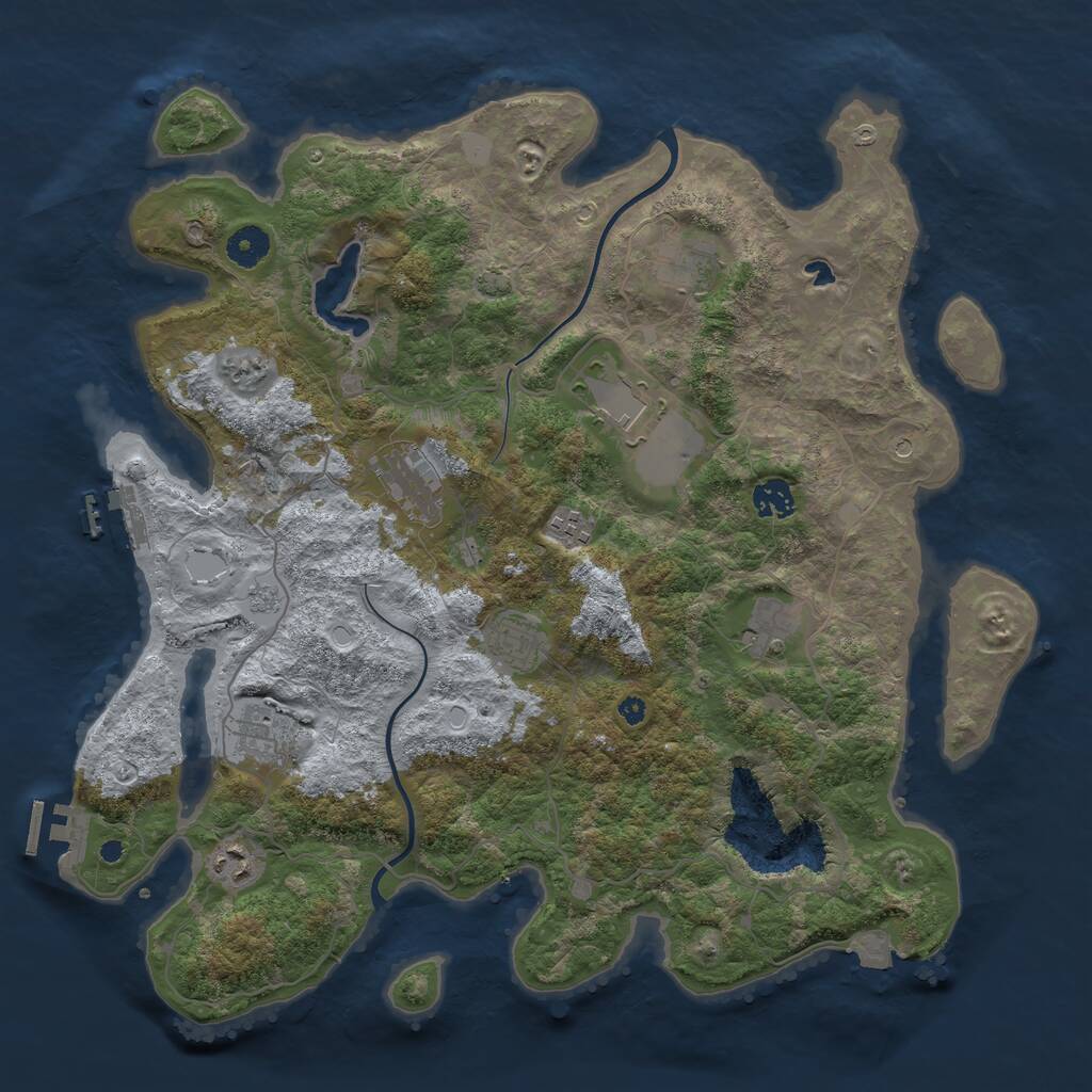 Rust Map: Procedural Map, Size: 4000, Seed: 629028419, 15 Monuments