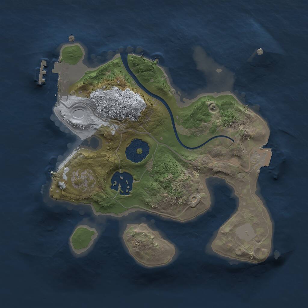 Rust Map: Procedural Map, Size: 2000, Seed: 94494803, 3 Monuments