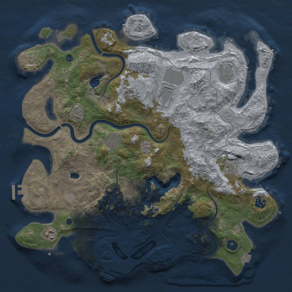 Rust Map: Procedural Map, Size: 4000, Seed: 155160568, 14 Monuments