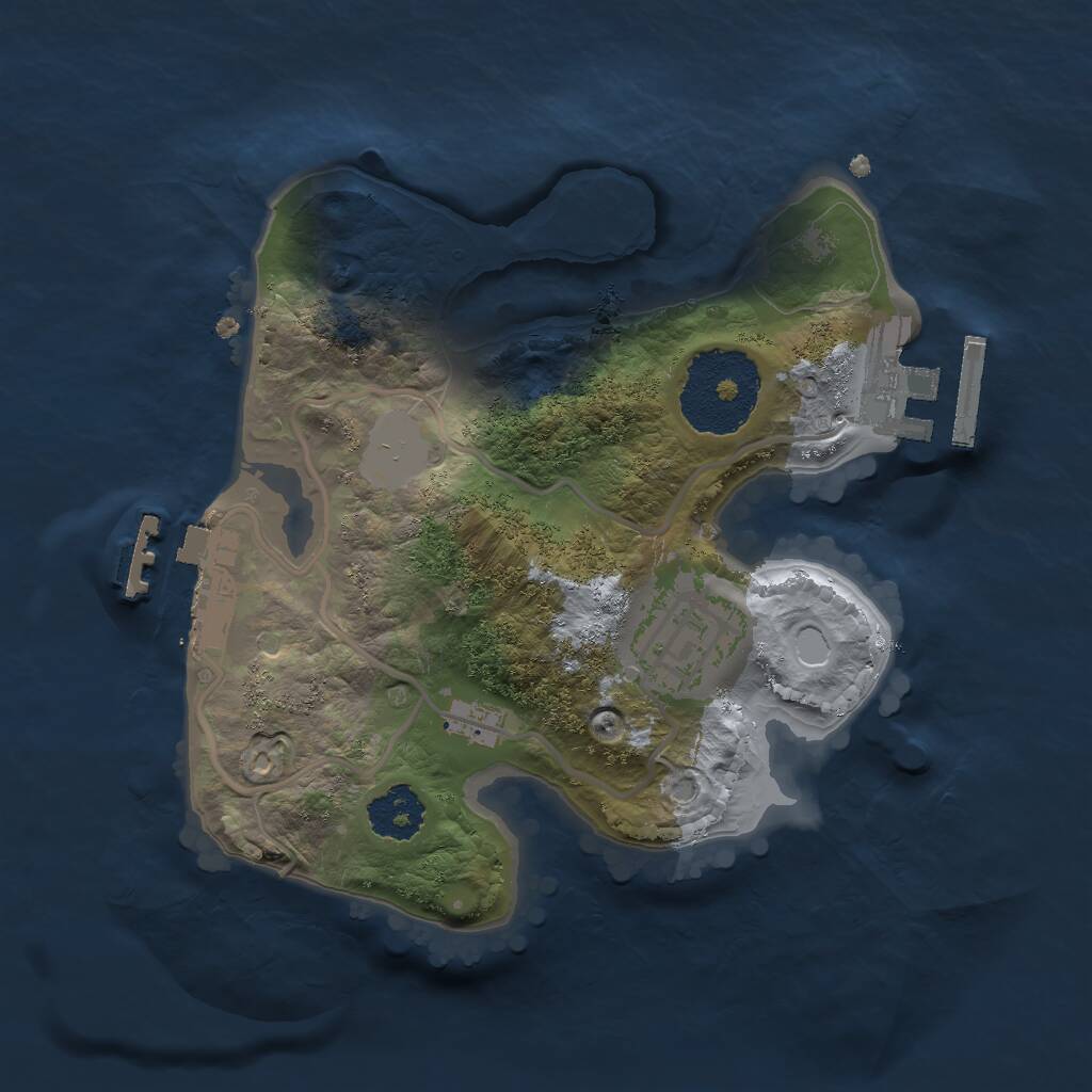 Rust Map: Procedural Map, Size: 2000, Seed: 30369293, 4 Monuments