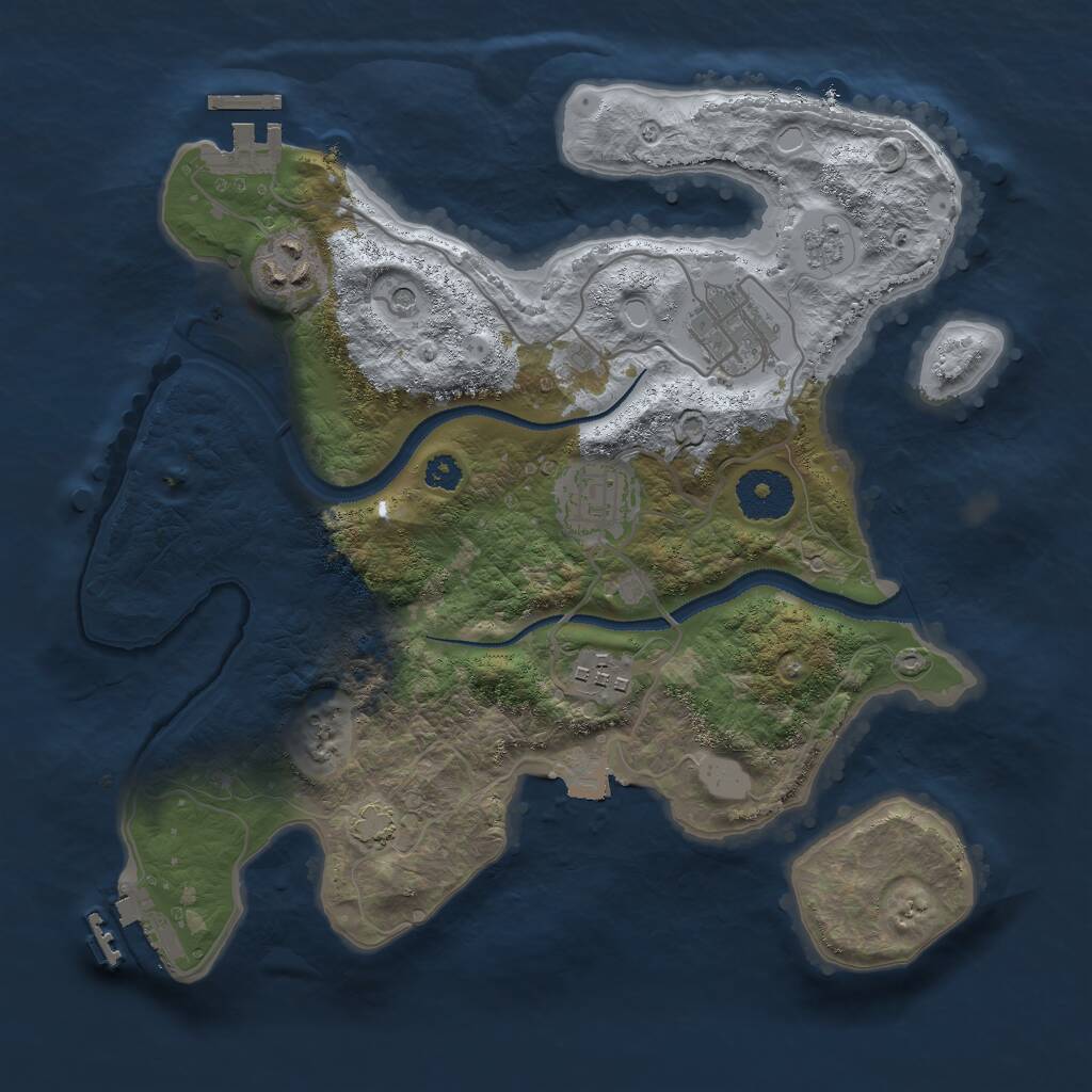 Rust Map: Procedural Map, Size: 3000, Seed: 494088584, 10 Monuments