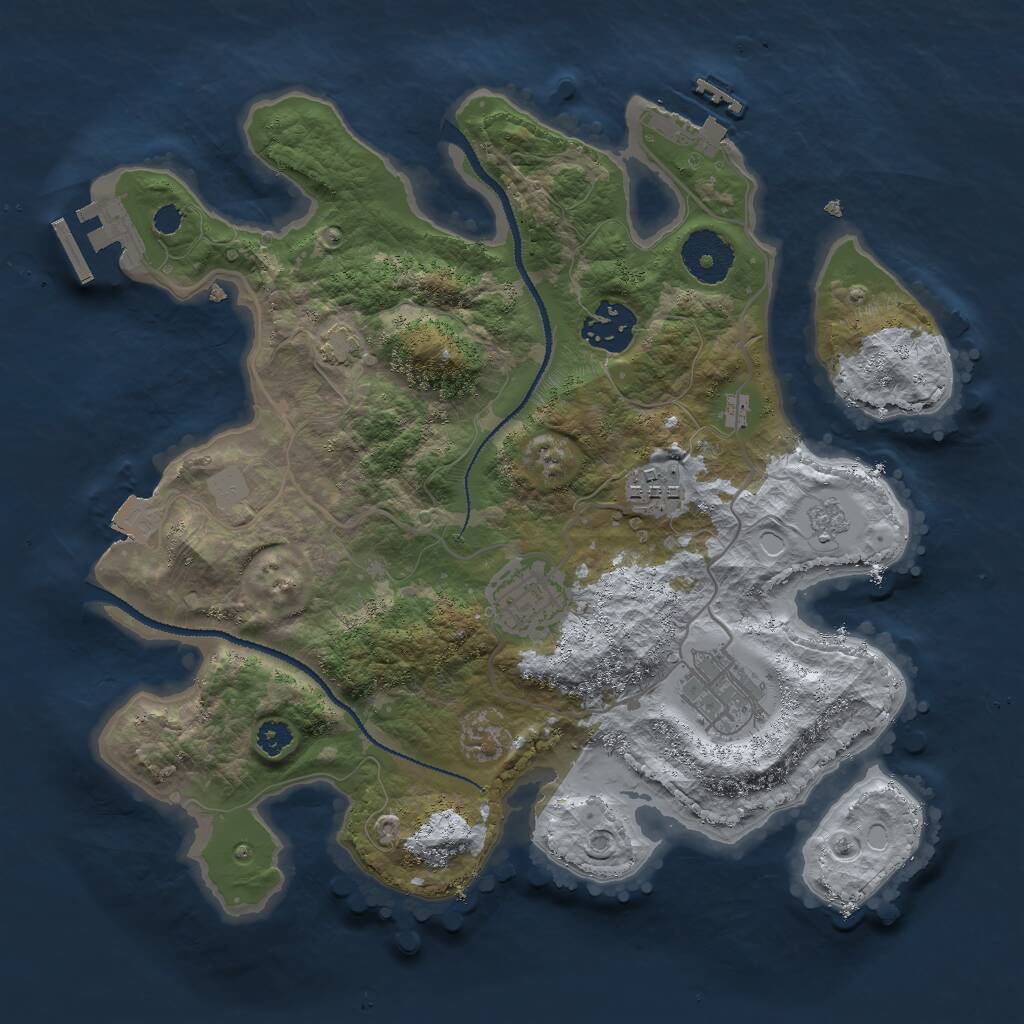 Rust Map: Procedural Map, Size: 3000, Seed: 9802, 9 Monuments