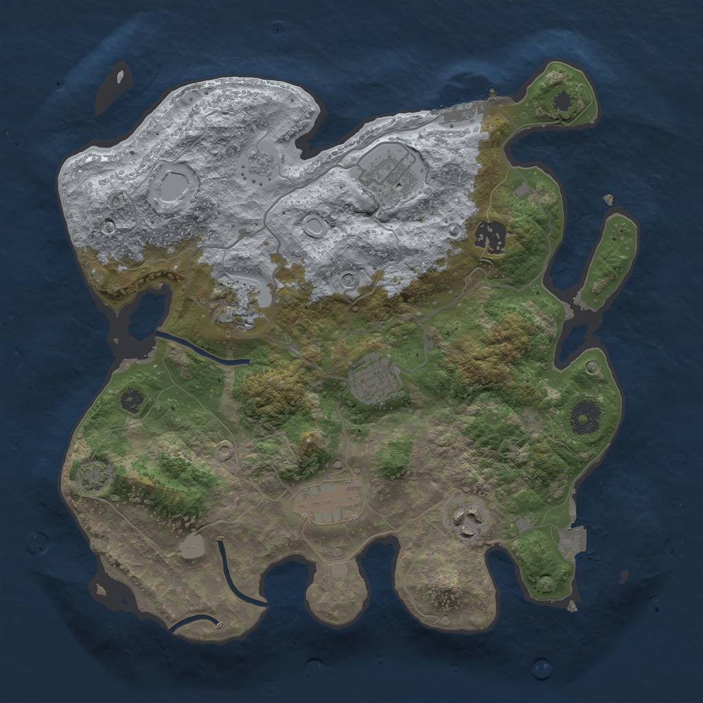 Rust Map: Procedural Map, Size: 3200, Seed: 11124, 13 Monuments