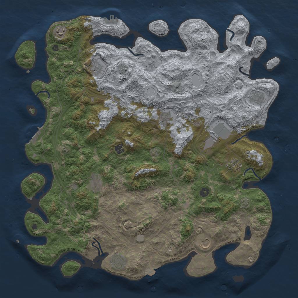 Rust Map: Procedural Map, Size: 4651, Seed: 13825, 19 Monuments