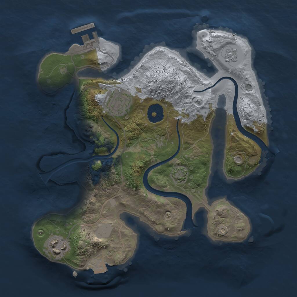 Rust Map: Procedural Map, Size: 2500, Seed: 247002192, 6 Monuments