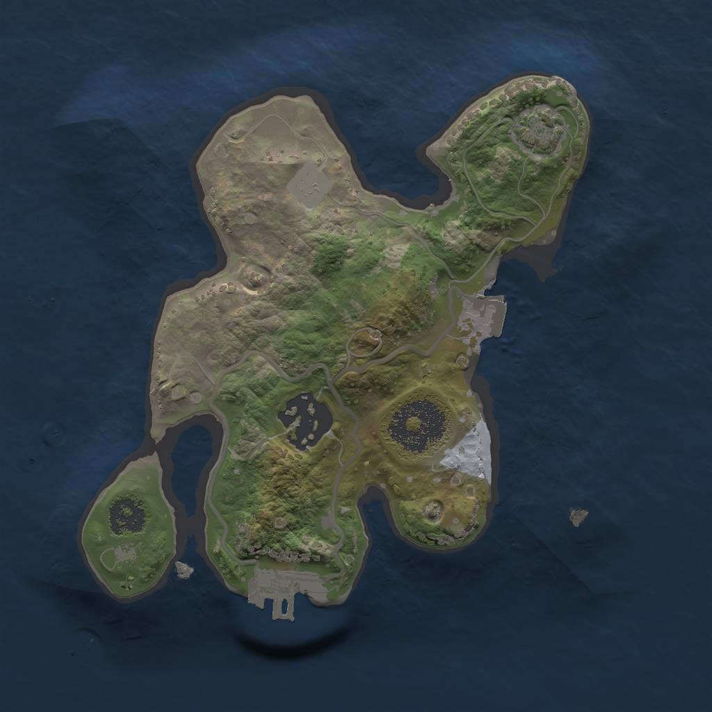 Rust Map: Procedural Map, Size: 2000, Seed: 884563362, 6 Monuments
