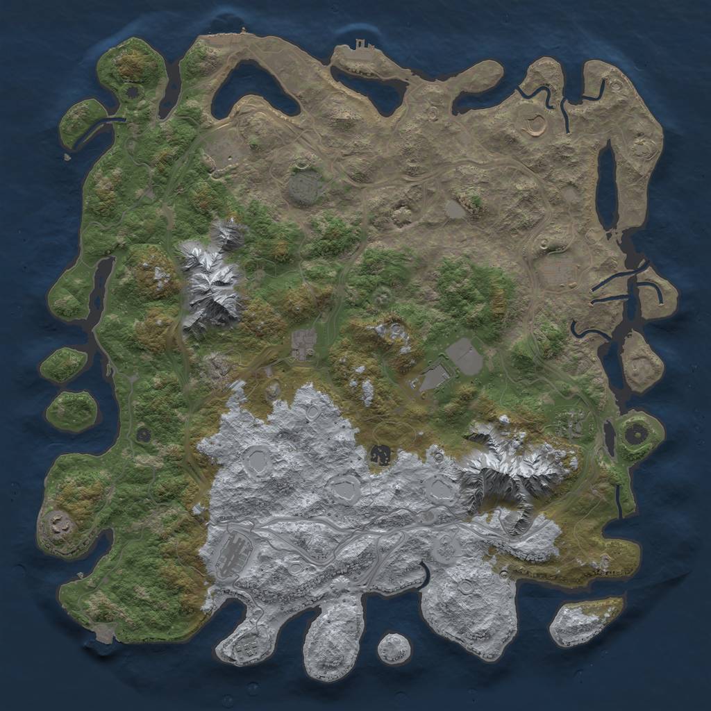 Rust Map: Procedural Map, Size: 5000, Seed: 364440897, 19 Monuments