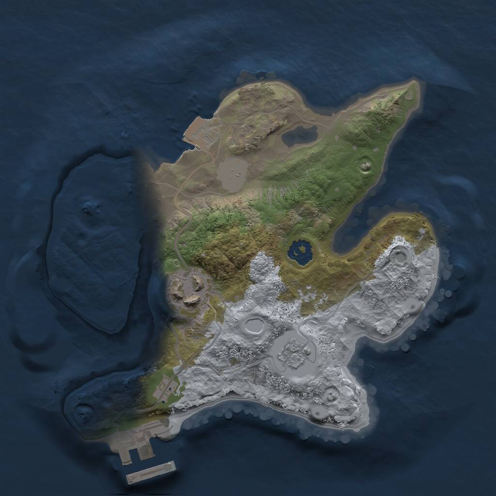 Rust Map: Procedural Map, Size: 2000, Seed: 121978917, 4 Monuments