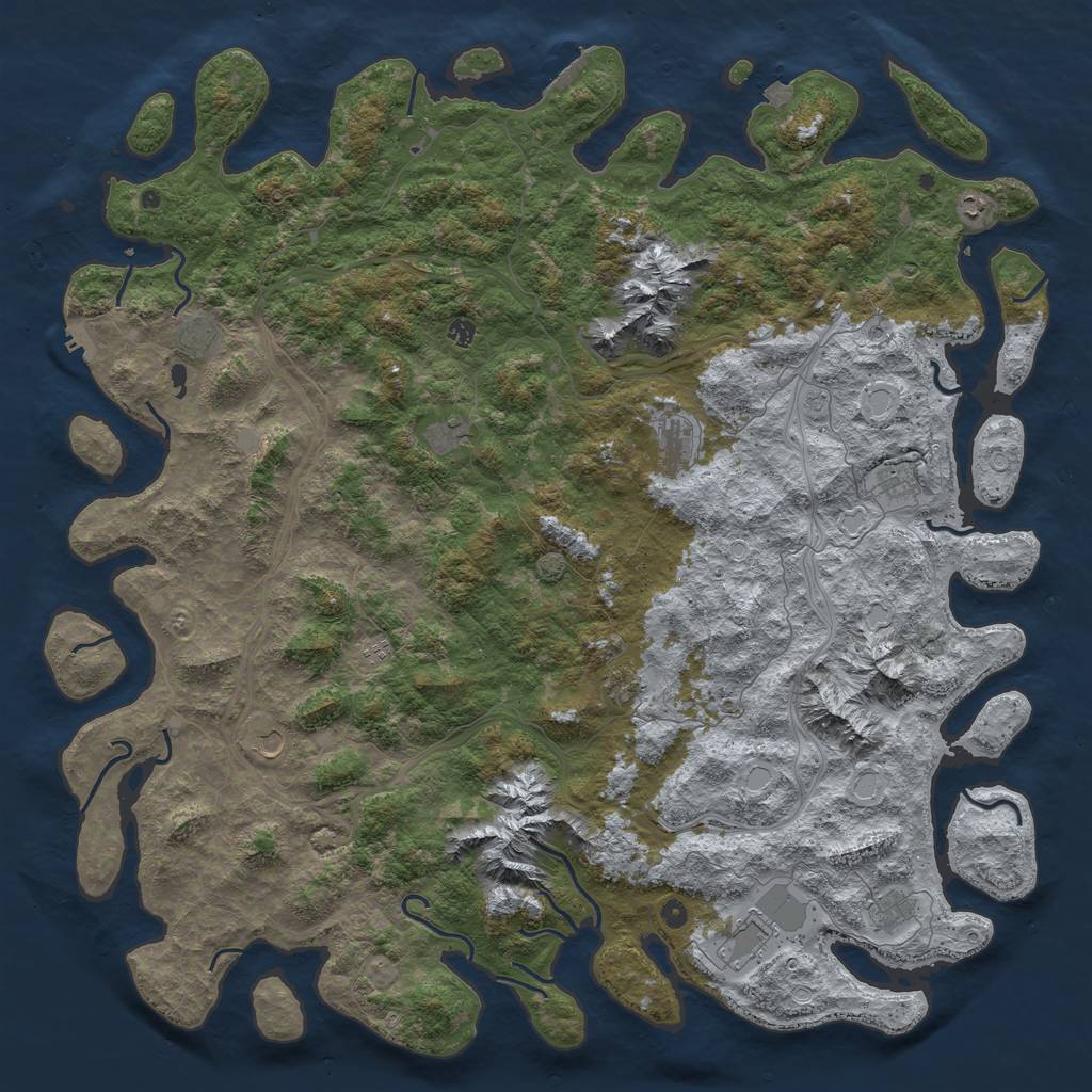 Rust Map: Procedural Map, Size: 6000, Seed: 20080722, 19 Monuments