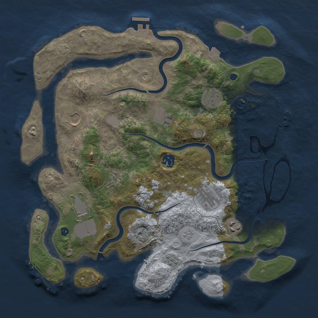 Rust Map: Procedural Map, Size: 3700, Seed: 618913683, 15 Monuments