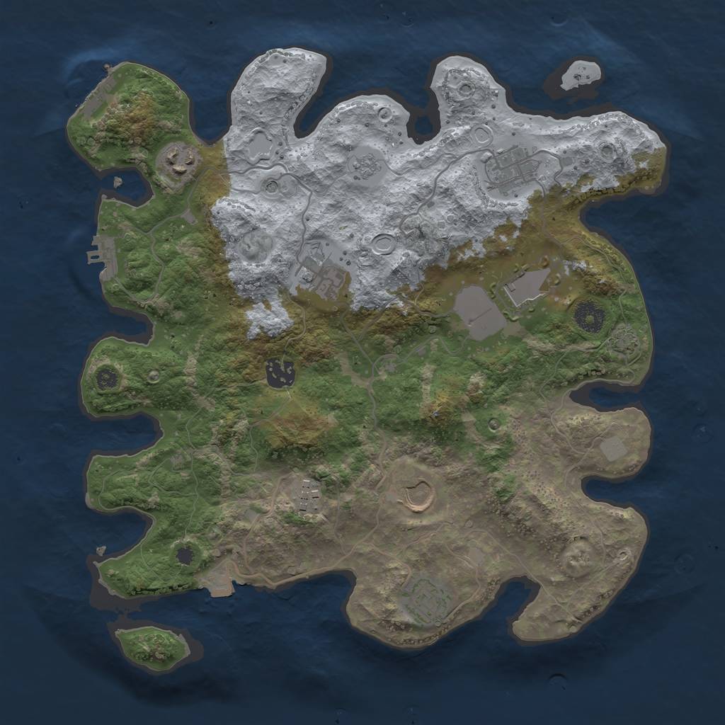 Rust Map: Procedural Map, Size: 3500, Seed: 866261316, 16 Monuments