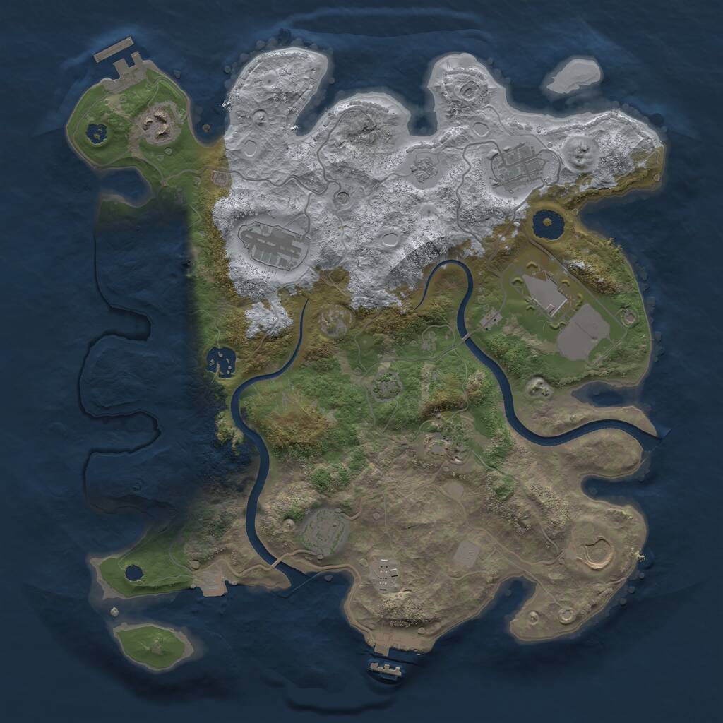 Rust Map: Procedural Map, Size: 3500, Seed: 866261316, 15 Monuments
