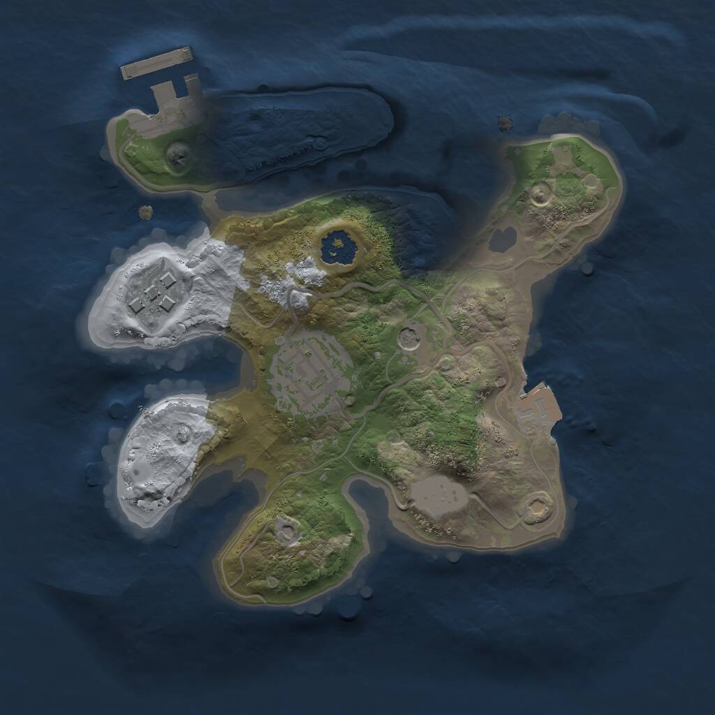 Rust Map: Procedural Map, Size: 2000, Seed: 389569218, 5 Monuments