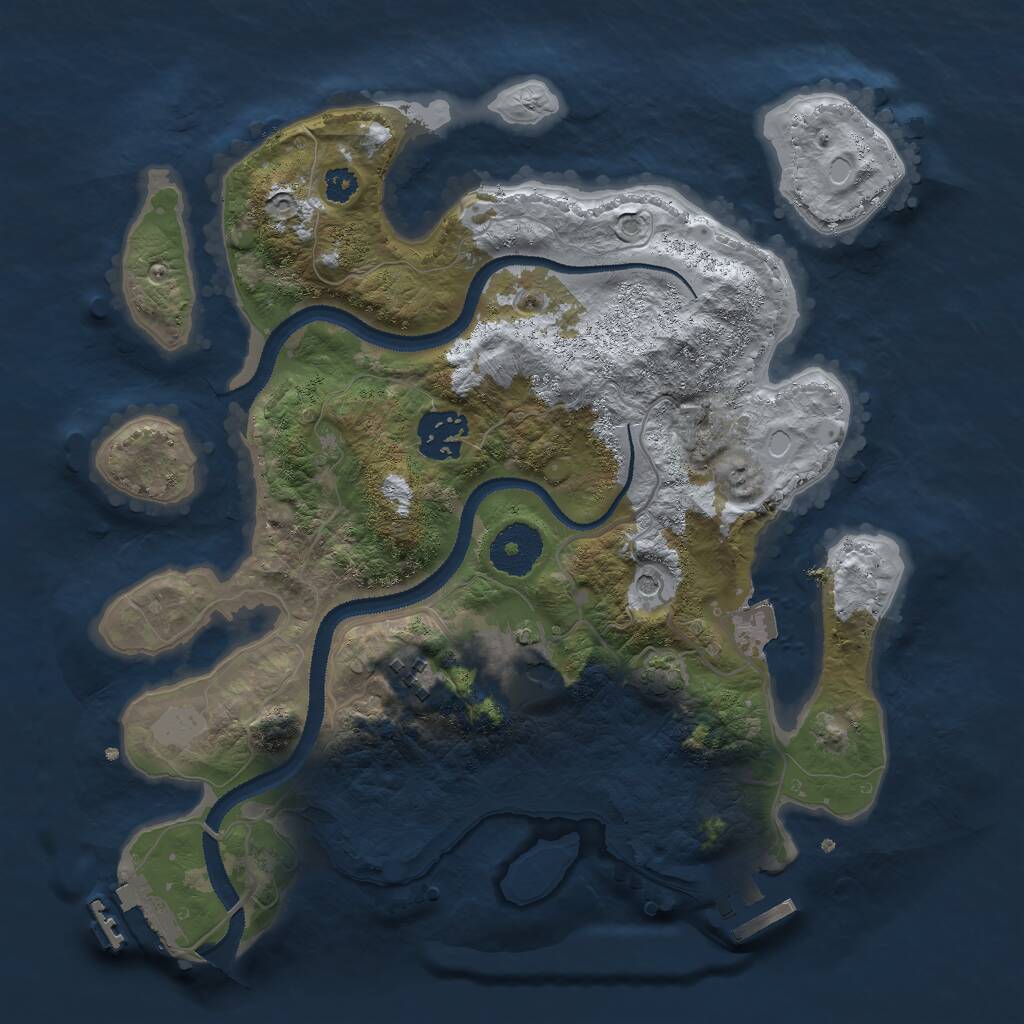 Rust Map: Procedural Map, Size: 3000, Seed: 153964319, 8 Monuments