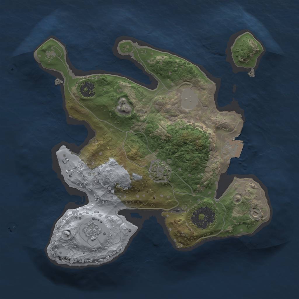 Rust Map: Procedural Map, Size: 2000, Seed: 284812, 5 Monuments