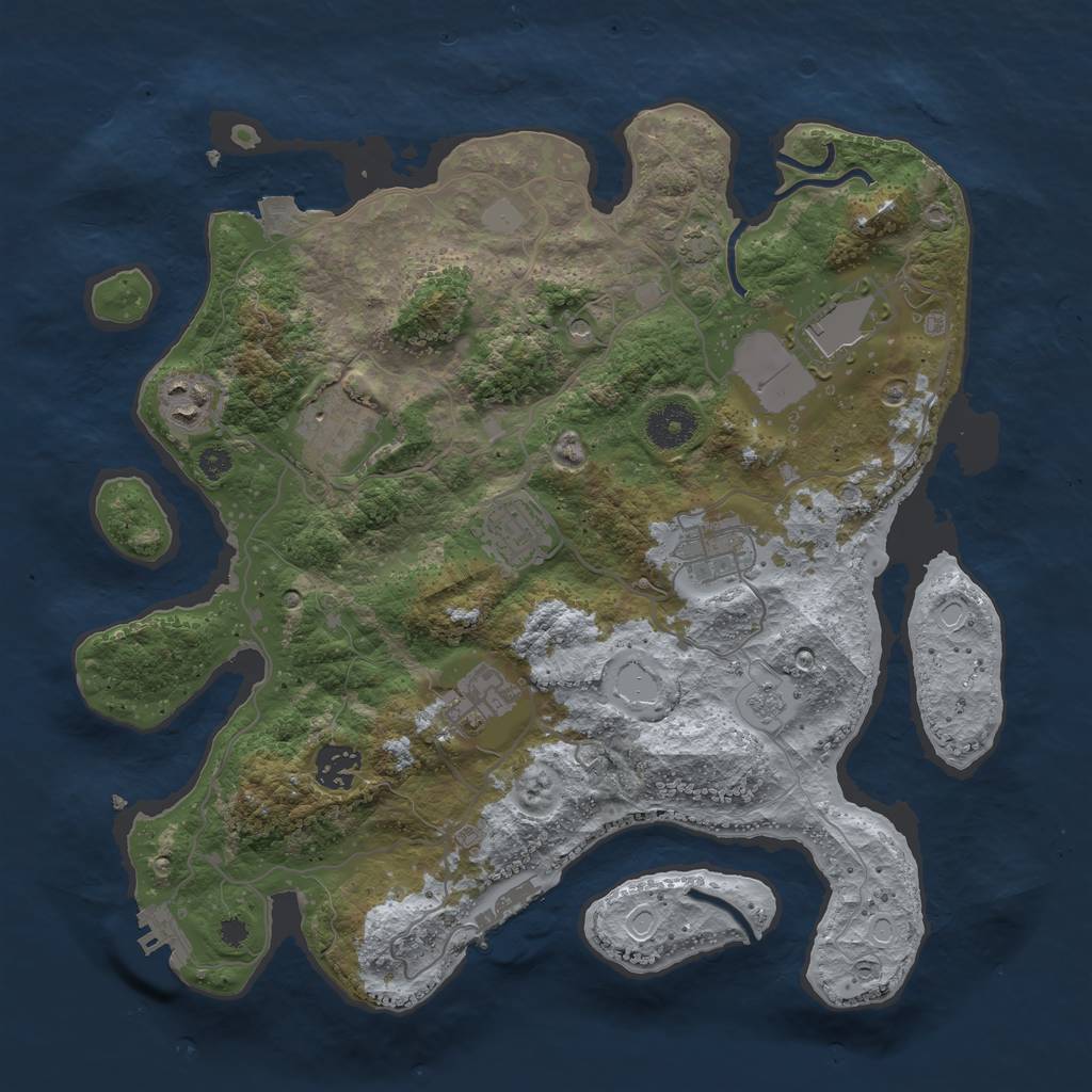 Rust Map: Procedural Map, Size: 3500, Seed: 836229561, 15 Monuments