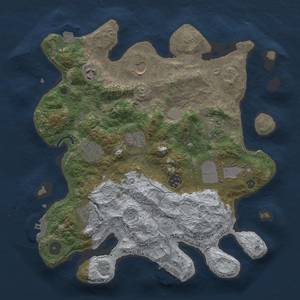 Thumbnail Rust Map: Procedural Map, Size: 3500, Seed: 805807191, 17 Monuments