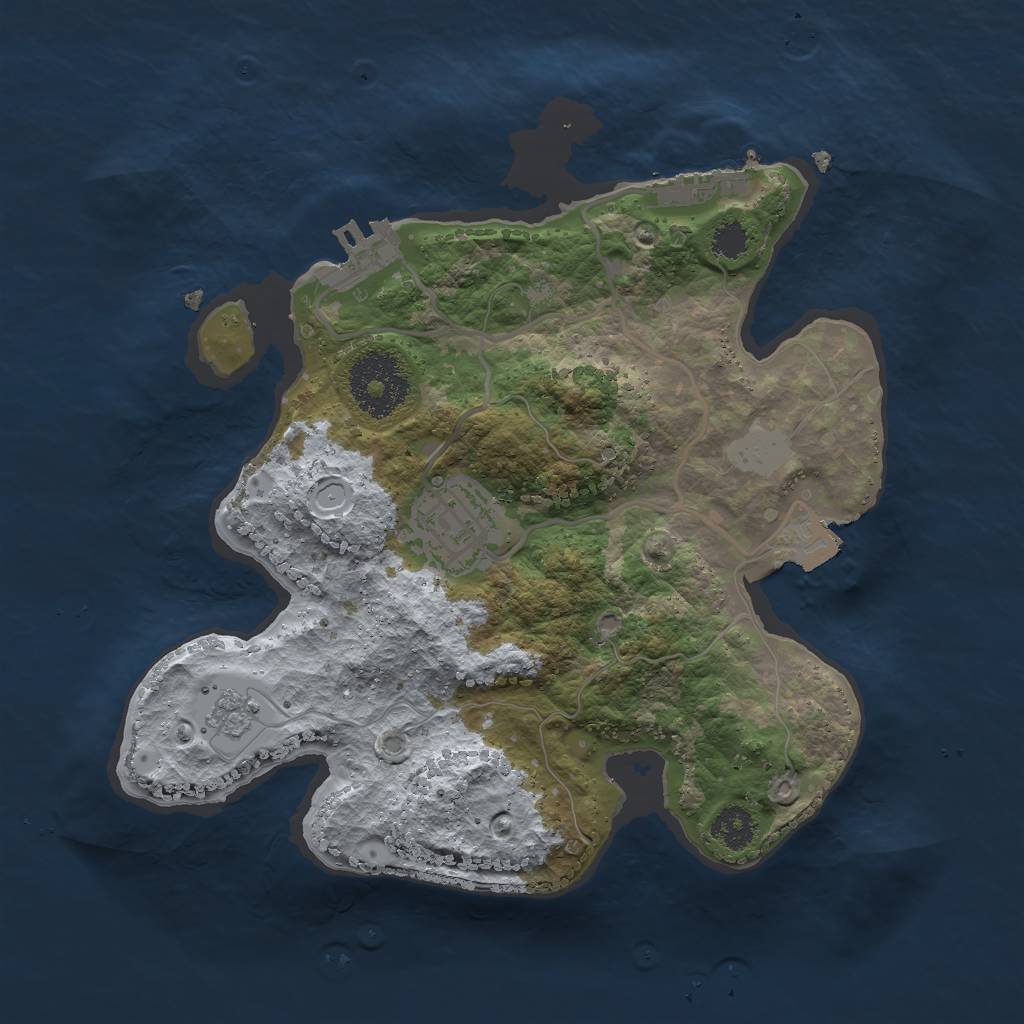 Rust Map: Procedural Map, Size: 2500, Seed: 71540596, 7 Monuments