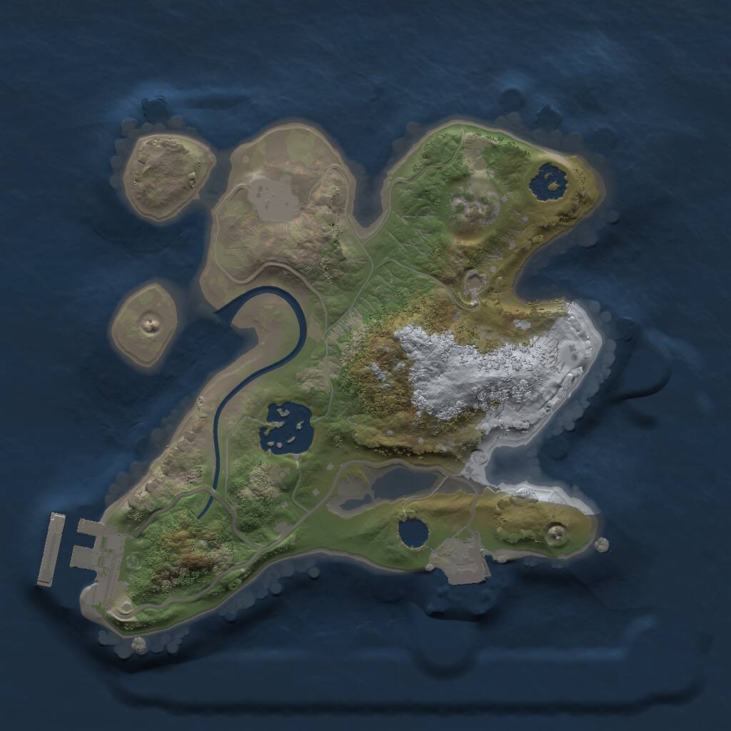 Rust Map: Procedural Map, Size: 2000, Seed: 1689677022, 3 Monuments