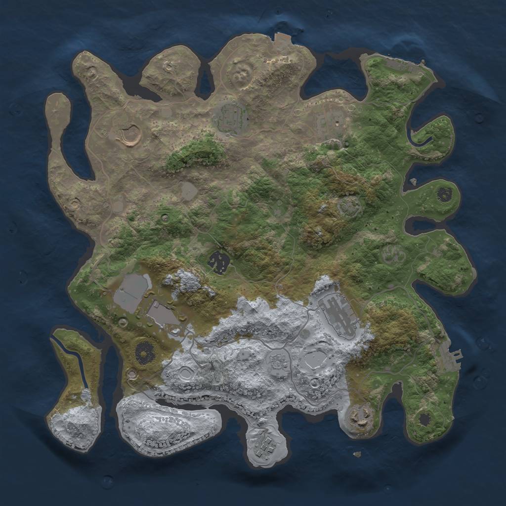 Rust Map: Procedural Map, Size: 3500, Seed: 42578, 15 Monuments